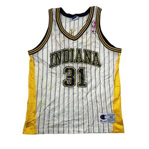 Champion VTG Y2K NBA Indiana Pacers Reggie Miller Swingman Jersey FLAW 40 Medium